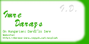 imre darazs business card